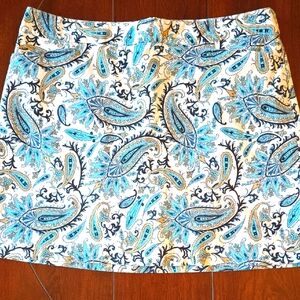 Lady Hagen Blue And White Paisley Skirt/Skort Size 14